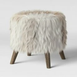 Judith Faux Fur Ottoman - Threshold™ Light Brown -Ottomans Official Shop unnamed file 4261