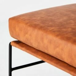 Hearth & Hand W/Magnolia Furniture Faux Leather & Metal Ottoman Black/Brown - Hearth & Hand™ with Magnolia -Ottomans Official Shop unnamed file 4271