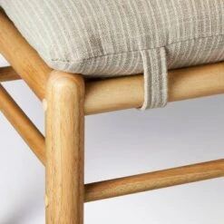 Threshold Designed W/Studio McGee Emery Wood and Upholstered Ottoman with Straps - Threshold™ designed with Studio McGee Cream -Ottomans Official Shop unnamed file 4277