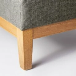 Threshold Designed W/Studio McGee Woodland Hills Wood Base Large Ottoman - Threshold™ designed with Studio McGee Light Gray -Ottomans Official Shop unnamed file 4309