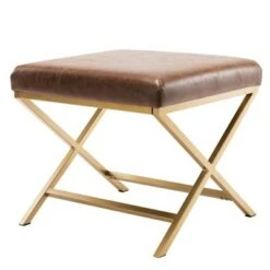 eLuxury Square Ottoman with Metal Base -Ottomans Official Shop unnamed file 4324