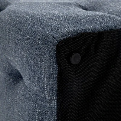 32" Rectangle Pintucked Ottoman - WOVENBYRD Light Brown 5 32" Rectangle Pintucked Ottoman - WOVENBYRD Light Brown - Image 3