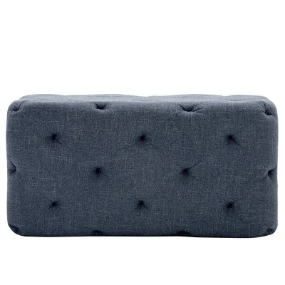 32" Rectangle Pintucked Ottoman - WOVENBYRD Light Brown 7 32" Rectangle Pintucked Ottoman - WOVENBYRD Light Brown - Image 5