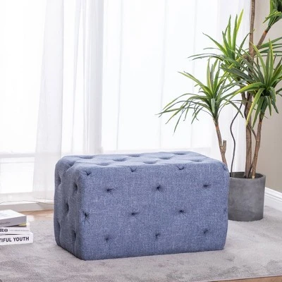 32" Rectangle Pintucked Ottoman - WOVENBYRD Light Brown 11 32" Rectangle Pintucked Ottoman - WOVENBYRD Light Brown - Image 9