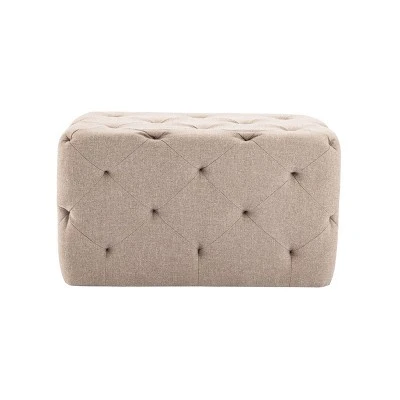 32" Rectangle Pintucked Ottoman - WOVENBYRD Light Brown 15 32" Rectangle Pintucked Ottoman - WOVENBYRD Light Brown - Image 13