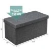 Costway 31.5''Fabric Foldable Storage Ottoman Toy Chest W/Removable Storage Bin Grey Dark Grey -Ottomans Official Shop unnamed file 4364