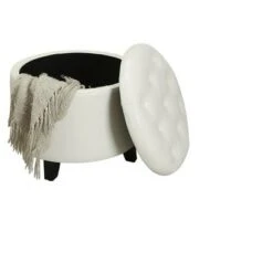 Round Ottoman White - Breighton Home -Ottomans Official Shop unnamed file 4376