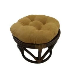Rattan Ottoman with Micro Suede Cushion - International Caravan Tangerine Dream -Ottomans Official Shop unnamed file 4408