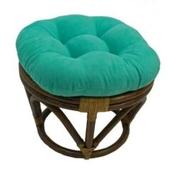 Rattan Ottoman with Micro Suede Cushion - International Caravan Tangerine Dream -Ottomans Official Shop unnamed file 4410