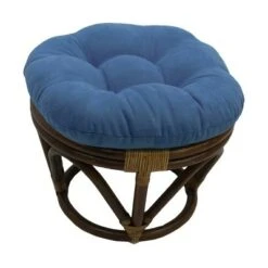 Rattan Ottoman with Micro Suede Cushion - International Caravan Tangerine Dream -Ottomans Official Shop unnamed file 4413