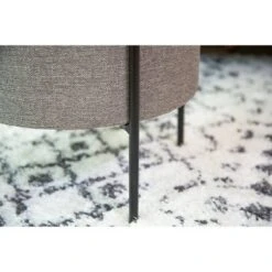 16" Modern Round Ottoman with Metal Base - WOVENBYRD Tan -Ottomans Official Shop unnamed file 4431