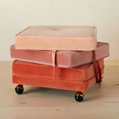 Opalhouse Designed With Jungalow Marin Stackable Pouf with Casters - Opalhouse™ designed with Jungalow™ Rust/blush Gradient 6 Opalhouse Designed With Jungalow Marin Stackable Pouf with Casters - Opalhouse™ designed with Jungalow™ Rust/blush Gradient - Image 4