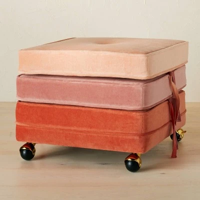 Opalhouse Designed With Jungalow Marin Stackable Pouf with Casters - Opalhouse™ designed with Jungalow™ Rust/blush Gradient 8 Opalhouse Designed With Jungalow Marin Stackable Pouf with Casters - Opalhouse™ designed with Jungalow™ Rust/blush Gradient - Image 6
