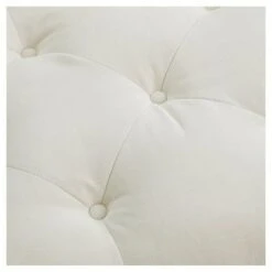 Jeremy Tufted Ottoman Crème Velvet - Christopher Knight Home