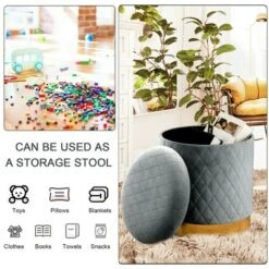 Costway Gymax Round Storage Ottoman Soft Padded Footrest Vanity Stool Shoe Bench Pink/Grey 18 Costway Gymax Round Storage Ottoman Soft Padded Footrest Vanity Stool Shoe Bench Pink/Grey -Ottomans Official Shop unnamed file 4485