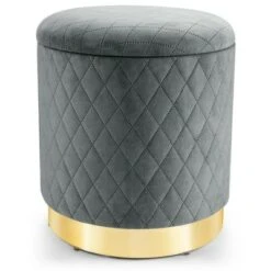 Costway Gymax Round Storage Ottoman Soft Padded Footrest Vanity Stool Shoe Bench Pink/Grey 22 Costway Gymax Round Storage Ottoman Soft Padded Footrest Vanity Stool Shoe Bench Pink/Grey -Ottomans Official Shop unnamed file 4489