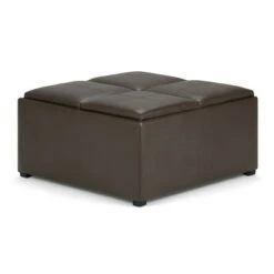 Franklin Square Coffee Table Storage Ottoman - WyndenHall Chocolate Brown -Ottomans Official Shop unnamed file 4497