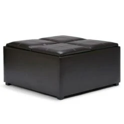 Franklin Square Coffee Table Storage Ottoman - WyndenHall Chocolate Brown -Ottomans Official Shop unnamed file 4502