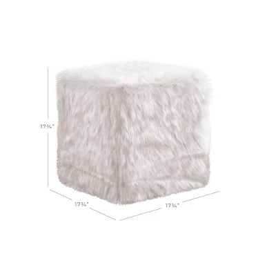 Faux Fur Pouf - HomePop Pink 3 Faux Fur Pouf - HomePop Pink