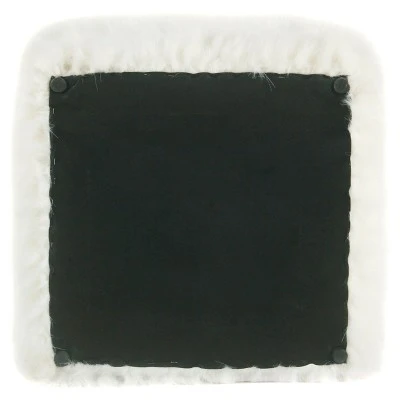 Faux Fur Pouf - HomePop Pink 5 Faux Fur Pouf - HomePop Pink - Image 3