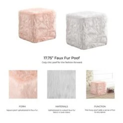 Faux Fur Pouf - HomePop Pink 15 Faux Fur Pouf - HomePop Pink -Ottomans Official Shop unnamed file 4510