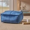 Nakisha Velvet Square Bean Bag Ottoman - Christopher Knight Home Smoke -Ottomans Official Shop unnamed file 4544
