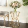 Olivia & May Contemporary Iron Geometric Pattern Accent Table Gold - Olivia & May -Ottomans Official Shop unnamed file 456
