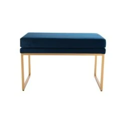 30.5" Decorative Pillowtop Ottoman - WOVENBYRD Blue Velvet -Ottomans Official Shop unnamed file 4560