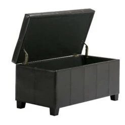 36" Lancaster Storage Ottoman Bench - WyndenHall Satin Cream