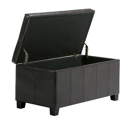 36" Lancaster Storage Ottoman Bench - WyndenHall Satin Cream 3 36" Lancaster Storage Ottoman Bench - WyndenHall Satin Cream