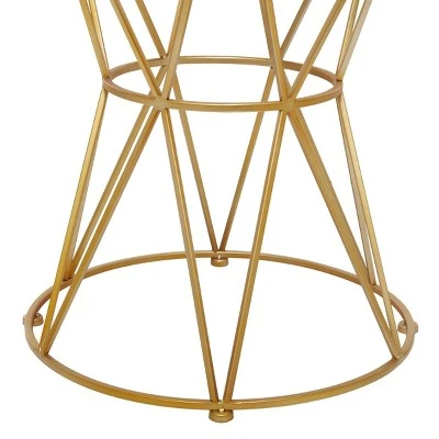 Olivia & May Contemporary Iron Geometric Pattern Accent Table Gold - Olivia & May 5 Olivia & May Contemporary Iron Geometric Pattern Accent Table Gold - Olivia & May - Image 3