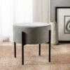 Lisbon Round Ottoman - Safavieh Gray/black 1 Lisbon Round Ottoman - Safavieh Gray/black -Ottomans Official Shop unnamed file 4584