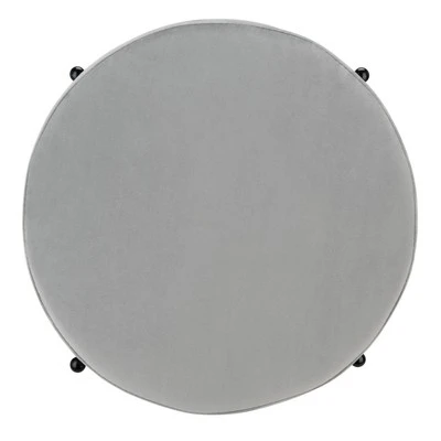 Lisbon Round Ottoman - Safavieh Gray/black 6 Lisbon Round Ottoman - Safavieh Gray/black - Image 4