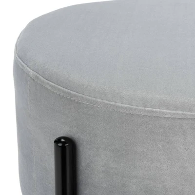 Lisbon Round Ottoman - Safavieh Gray/black 7 Lisbon Round Ottoman - Safavieh Gray/black - Image 5