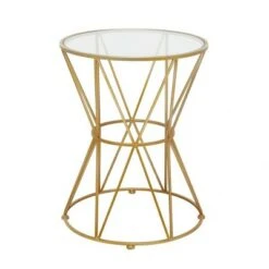 Olivia & May Contemporary Iron Geometric Pattern Accent Table Gold - Olivia & May 9 Olivia & May Contemporary Iron Geometric Pattern Accent Table Gold - Olivia & May -Ottomans Official Shop unnamed file 459