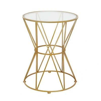 Olivia & May Contemporary Iron Geometric Pattern Accent Table Gold - Olivia & May 6 Olivia & May Contemporary Iron Geometric Pattern Accent Table Gold - Olivia & May - Image 4