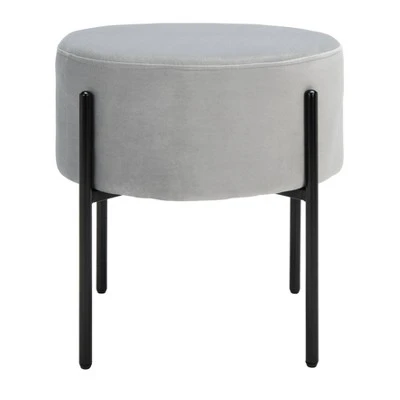 Lisbon Round Ottoman - Safavieh Gray/black 9 Lisbon Round Ottoman - Safavieh Gray/black - Image 7
