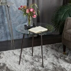 Modern Aluminum Accent Table - Olivia & May Black