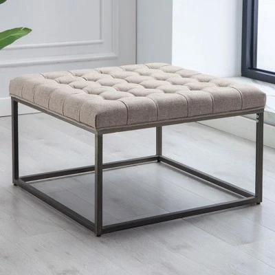 eLuxury Modern Square Ottoman 4 eLuxury Modern Square Ottoman - Image 2