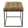 Small Decorative Ottoman Faux Leather Brown - HomePop