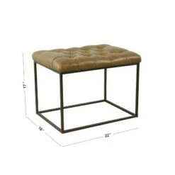 Small Decorative Ottoman Faux Leather Brown - HomePop -Ottomans Official Shop unnamed file 4634