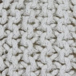 Decor Therapy Lola Round Lurex Pouf White - Décor Therapy