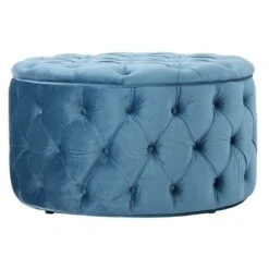 Zelfa New Velvet Ottoman - Christopher Knight Home Dark Teal -Ottomans Official Shop unnamed file 4657