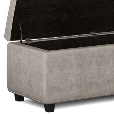 48" Springfield Storage Ottoman - Wyndenhall Natural Linen Look Fabric 4 48" Springfield Storage Ottoman - Wyndenhall Natural Linen Look Fabric - Image 2
