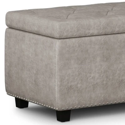 48" Springfield Storage Ottoman - Wyndenhall Natural Linen Look Fabric 5 48" Springfield Storage Ottoman - Wyndenhall Natural Linen Look Fabric - Image 3