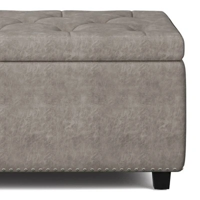 48" Springfield Storage Ottoman - Wyndenhall Natural Linen Look Fabric 6 48" Springfield Storage Ottoman - Wyndenhall Natural Linen Look Fabric - Image 4