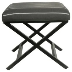 Modern Metal X Base Ottoman - HomePop Gray Lattice -Ottomans Official Shop unnamed file 4691