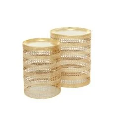 Olivia & May Set of 2 Transitional Iron Accent Tables Gold - Olivia & May -Ottomans Official Shop unnamed file 473