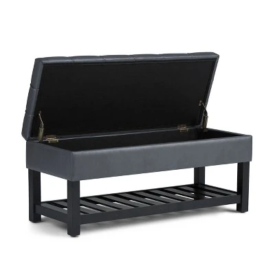 44" Wyatt Storage Ottoman Bench - WyndenHall Chocolate Brown 4 44" Wyatt Storage Ottoman Bench - WyndenHall Chocolate Brown - Image 2