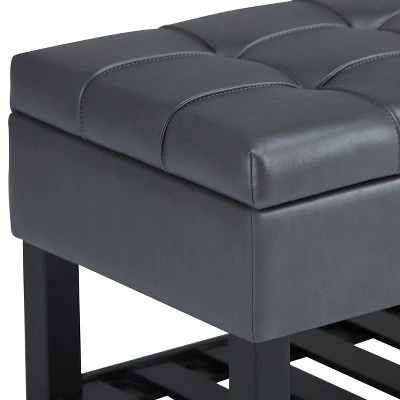 44" Wyatt Storage Ottoman Bench - WyndenHall Chocolate Brown 6 44" Wyatt Storage Ottoman Bench - WyndenHall Chocolate Brown - Image 4